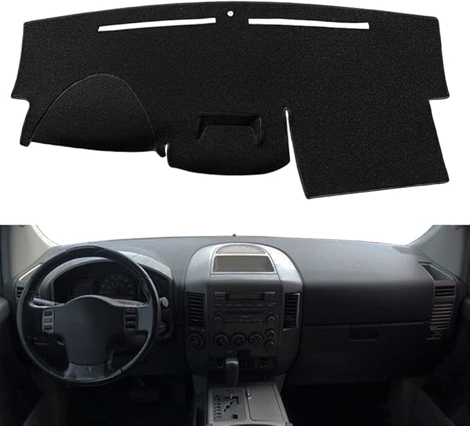 Yiz Dash Cover Mat Custom Fit for Nissan Armada 2004 2005 2006 2007/ Titan 2004-2012 no Navigation,Dashboard Cover Cap Pad Carpet(Black) Y59