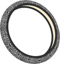 Black and White Leopard Print Universal Fit Steering Wheel Cover for Car, Truck, and SUV, Durable Steering Wheel Protection