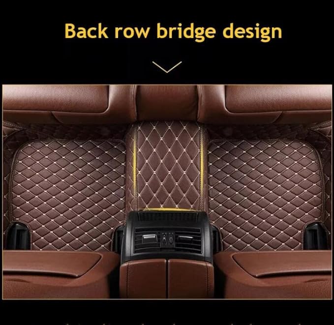 Custom Leather Car Mats, Vehicle-Specific Fit All-Weather Floor Mats, 100% Waterproof Anti-Slip Durable Protection for SUV Truck Sedan, Precision Tailored Protection (Light Brown)