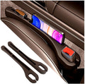 2PCS Car Seat Gap Filler with Phone Holder,[New Upgrade] Car Side Seat Gap Filler for Avoiding Things Falling,Universal Car Seat Organizer Car Interior Accessories (Brown)