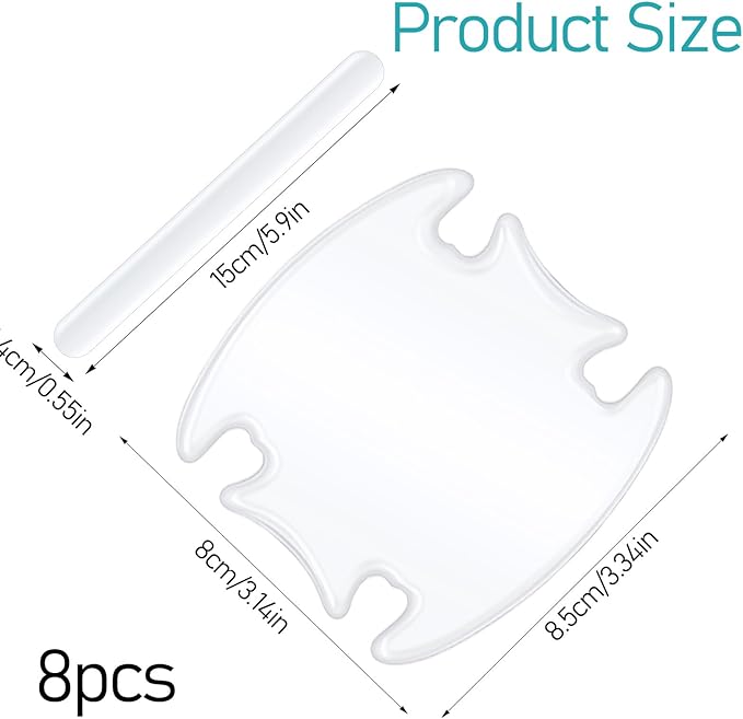 16Pcs Car Door Handle Protectors, Universal Waterproof Anti-Scratches Car Door Cup Protector, Rearview Anti-Collision Bumper Trim Guard Sticker, Transparent
