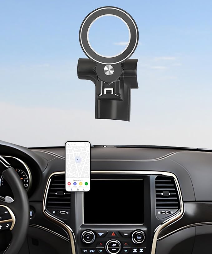 Magnetism Car Phone Holder for Jeep Grand Cherokee 2014-2018 Accessories Compatible with MagSafe Hands-Free 360 Degree Rotation Adjustable Cell Phone Mount Does Not Affect Air Vent