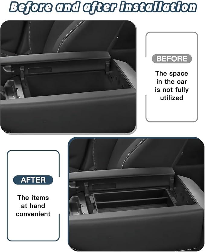 Ruiya 2024-2025 2026 TX350 Center Console Organizer for Leuxs TX350 Accessories ABS Material Double Layer Armrest Console Organizer Compatible with 2024 2025 2026 Leuxs TX All Trims(2Packs)