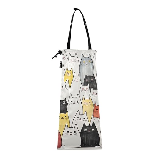 ALAZA Hanging Car Trash Bags Garbage Bag Trash Can for Back Seat Small Cat Cute Washable Storage Bag Retractable 2 Pack
