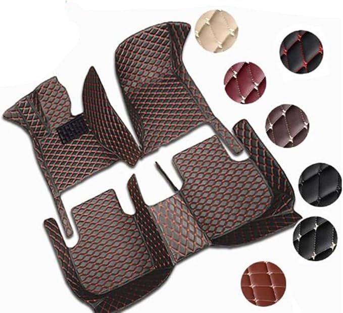 Customize All-Weather Protection Waterproof Leather Floor Mats for Cars, SUVs, and Trucks According to Automotive Model (Black Yellow)