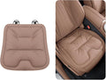 Bzxpk Skin-Friendly & Dirt-Repellent Leather Car Seat Cushion, Non-Slip PU Leather Seat Cover for Car, Office Chair & Travel, Breathable Comfort Cushion (Khaki, Front Row)