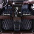 Custom Car Mats All Weather Fit Automotive Floor Mats PU Leather Protector Mat for Most Sedan, SUV, Truck Floor Mats (Black + Blue Line)