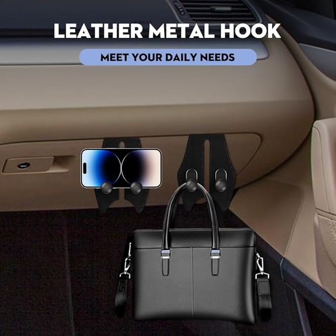 NHHEO Car Hook for Co-Pilot Glovebox, Universal Vehicle Glove Box Organizer for Umbrella Handbag Coat(Black)