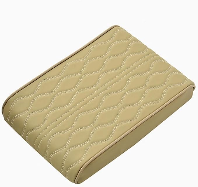 Car Armrest Covers for Tesla Model Y 2020–2025,Protection Padding Center Console Cushion Storage Box Mat Pad Cover Protector,Beige