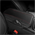 Mandark Car Center Console Cover with 2 Storage Bags, Auto Interior Arm Rest Storage Box Pad Accessories, Carbon Fiber Leather Vehicle Armrest Cushion, Universal for SUV, Truck, RV (Black)