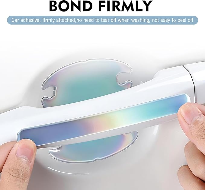8 PCS Car Door Handle Protector Stickers, Anti-Scratch Door Bowl Paint Guard Stickers, Self-Adhesive Car Doors Paint Protective Film, Universal for Most Cars (Multicolored)