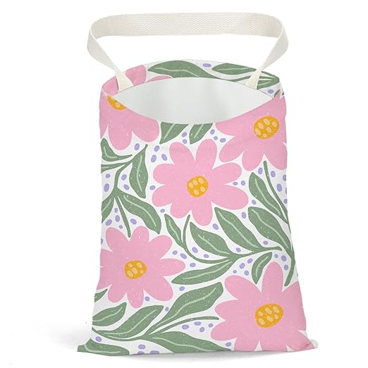 Pykfrhh Retro Floral Car Trash Can, Car Trash Bag Hanging, Waterproof Cars Back Seat Hanging Organizer and Storage Trash Bags for Vehicle Travelling Camping