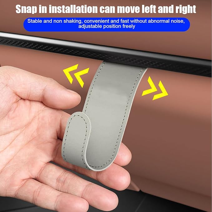 Car Co-Pilot Glovebox Hooks, 2PCS Anti-Scratch Vehicle Passenger Seat Storage Hanger for Handbag Purse Umbrellas, Auto Interior Organizer, Universal for SUV Sedan Truck(Beige)
