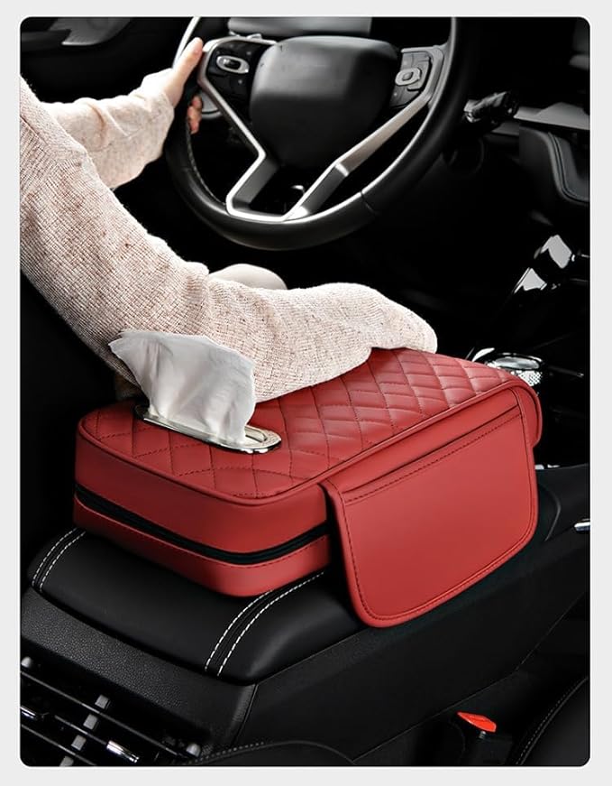 Car Armrest Pad for Toyota 4Runner 2000–2025, Center Console Cover with Memory Foam Cushion, Anti-Slip Protector, Arm Rest Cushion Car Interior Accessories,A Black