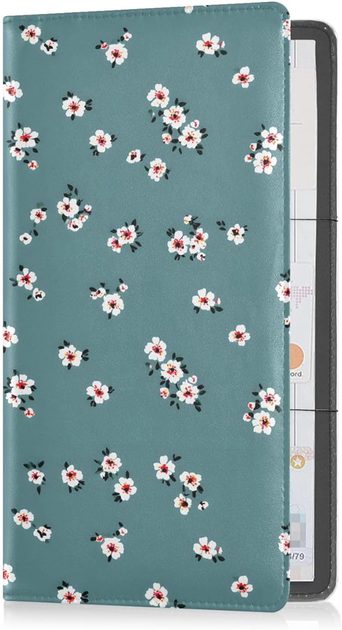 ALAZA Rustic Flowers Floral Car Registration and Insurance Card Holder Vehicle Glove Box Car Organizer Driver License Documents Holder Waller Case Organizers