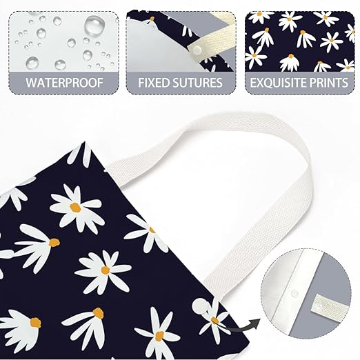 Pykfrhh Car Trash Bag, Car Garbage Bag, Car Trash Bag Hanging, Waterproof Car Back Seat Organizer, Car Trash Can for Car Accessories, Vehicle, Travelling, Camping, Flower Daisy Decor