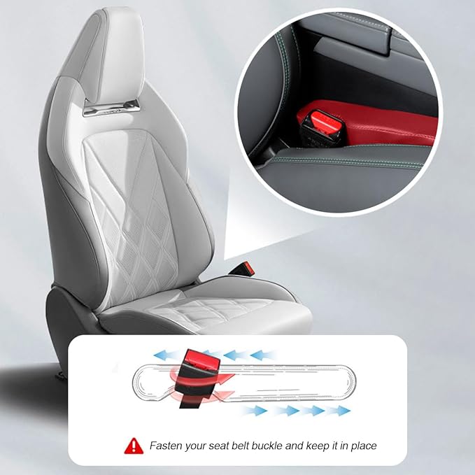 Mandark Car Seat Gap Filler, 2PCS Leather Vehicle Gap Stopper to Fill Between Seat and Console, Automotive Crevice Plug Blocker Accessories from Dropping, Universal for SUV, Sedan, Truck (Red)