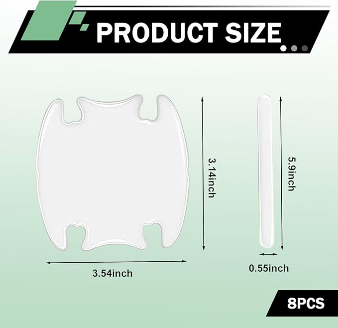 8PCS Car Door Handle Protectors, Transparent Car Bumper Trim Guard Sticker, PVC Waterproof Anti-Collision Auto Door Cup & Handle Bowl Protective Film, Universal Cup Protector for Most Cars