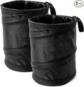 2 PCS Car Trash Can, Waterproof Portable Collapsible Pop-up Garbage Bin with Elastic Band, Automotive Mini Portable Hanging Rubbish Bin Trash Bag for Camping Traveling