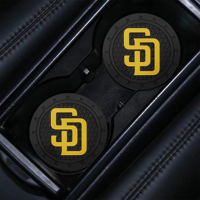 Silicone Padres Car Cup Holder Coasters,Baseball Fans Car Coasters for San Diego Padres Fans, Non-Slip Universal Fit Cup Holder Insert