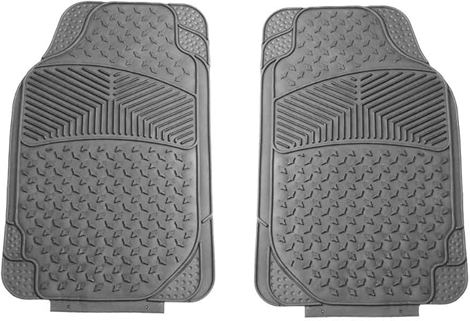 FH Group Car Floor Mats - Heavy-Duty Rubber Floor Mats for Cars, Universal Fit Full Set, Trimmable Automotive Floor Mats, ClimaProof Floor Mats For Most Sedan, SUV, Truck Floor Mats Gray