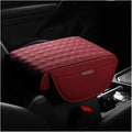 Car Armrest Cushion, Automotive Anti-Scratch Leather Memory Foam Center Console Pad Cover Protector Elbow Pillow Armrest Seat Box with Organizer Pockets Storage Bag, Universal Fit