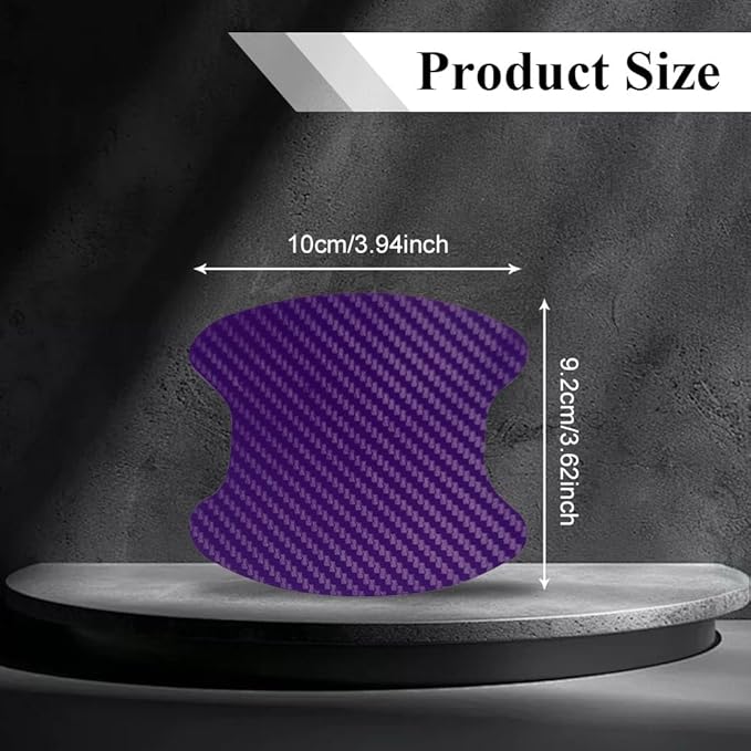 4PCS Car Door Handle Cup Scratch Protector, Car Door Handle Sticker, Scratch Auto Door Protective Film, Car Accessories Car Door Handle Protective Films Universal for Cars (Purple, 4PCS)
