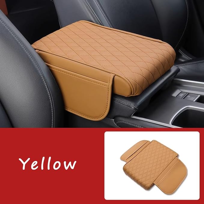 Car Armrest Cushion for GMC Sierra 1500 1999–2025 2026 GMT T1XX,Multifunctional Car Armrest Heightening Pad,Car Center Console Cover,Waterproof Nappa Leather Arm Rest Protector,Brown