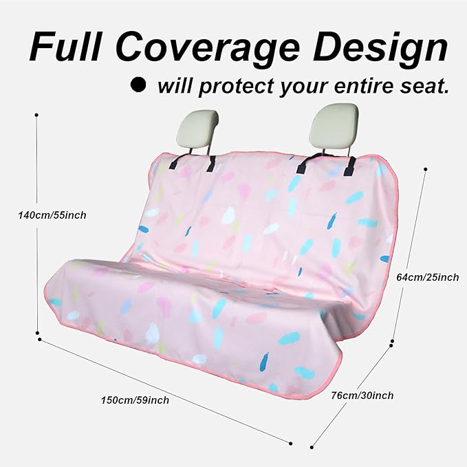 nbnhxnff Sweat Towel Car Seat Cover Protector Rear Seats for Gym Workout, Running, Swimming, Beach and Hiking, Waterproof Universal Seat Cover for Car, Trucks, Van & SUV (Pink Drops, 1pcs Rear Seat)