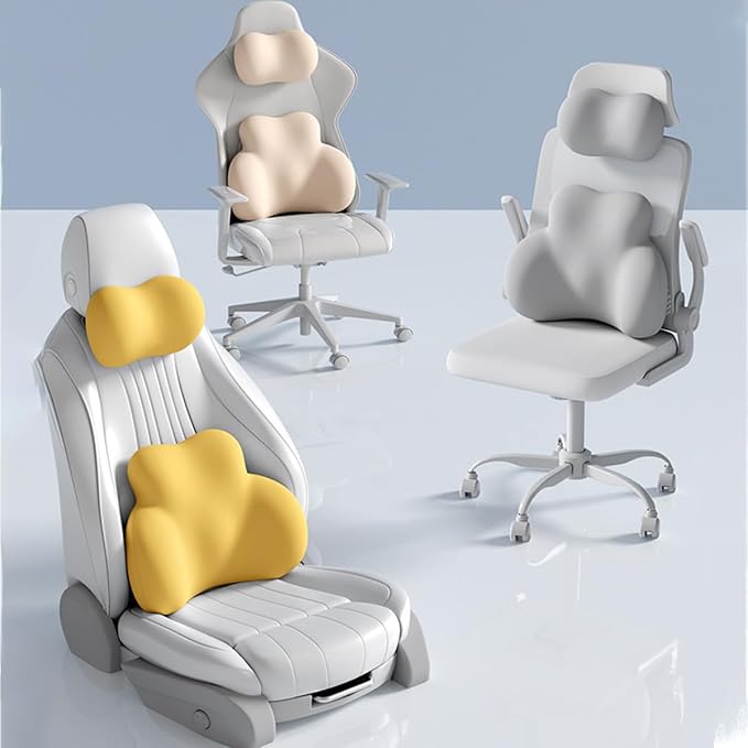 Car Lumbar Support Pillow for Honda Prologue 2025 Memory Foam Back Support Cushion Breathable Car Seat Lumbar Pad Accessories,Beige
