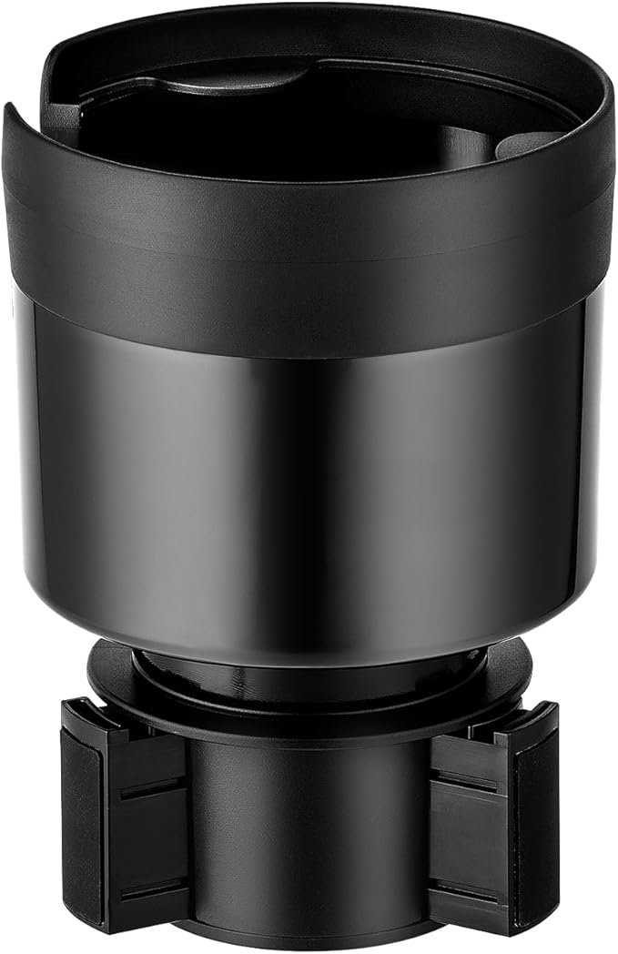 Car Cup Holder Expander with Adjustable Base, Cup Holder Insert for Car Compatible with Most 32/40 Oz Water Bottles 12 oz/24 oz Coffee Mugs Tumblers 3.4 to 3.78 in Diameter, 1 Pack Black