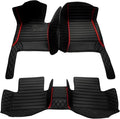 SARAHS Customized car Floor mats -Suitable for 99% of Cars, SUVs, and Trucks - car Pads to Protect Vehicle Interior Floor Accessories (Double Splicing red Line)