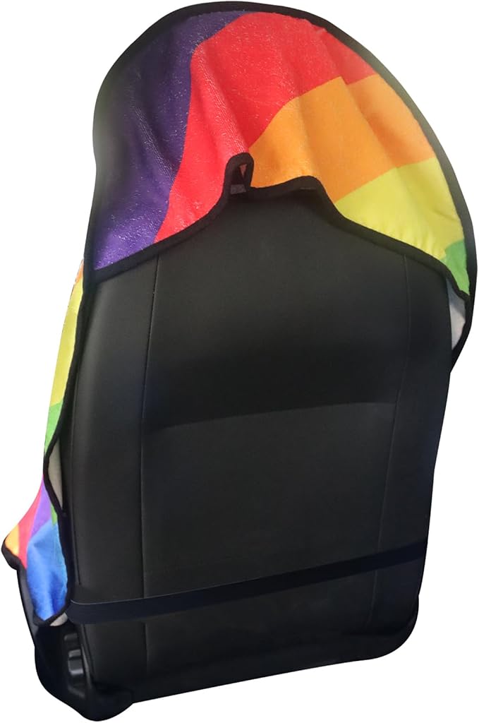 LoyaGour Car Seat Cover Protector Front Seats,for Gym Workout,Running,Swimming,Beach and Hiking,Waterproof Sweat Towel Bucket Seat Covers for Cars SUV Trucks (Rainbow, 2Pcs)