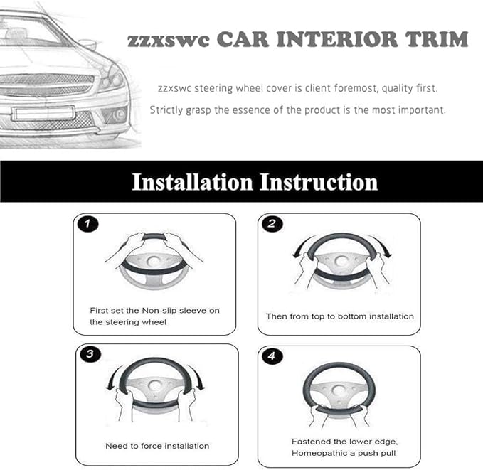 15inches Universal Leather Car Steering Wheel Cover Car Accessories Colorful Fuzzy Steering Covers Gear Shift Cover Handbrake Cover (Colourful)