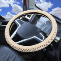 Size 16-20 Inch Ice Silk Ventilation Multi-Style Comfy Grip Steering Wheel Cover for Truck, Bus, Big Rig Trucker,SUV， Anti-Slip Design 16-20 Inch (White, 19)