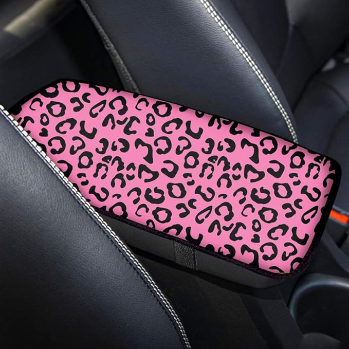 Leopard Universal Car Center Console Arm Rest Cushion Auto Armrest Cover Pad Protector Fit for Most Sedan SUV Truck