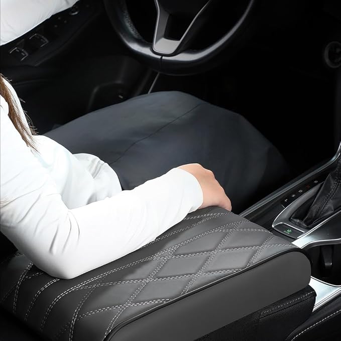 Car Center Console Cover for Nissan Frontier 1997–2025 2026 D41, Car Armrest Cover Center Console Pad Armrest Cushion Armrest Box Pad Interior Auto Accessories Anti-Slip,B-Grey-32 * 17cm