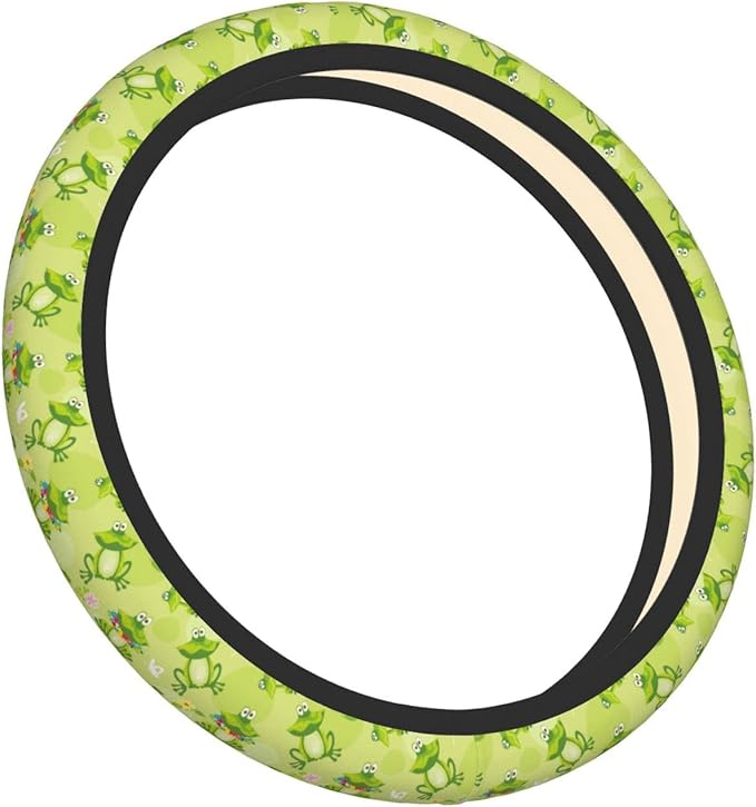 Green Frog Steering Wheel Cover Neoprene Universal 15 Inches Car Steering Wheel Protector for Women Men