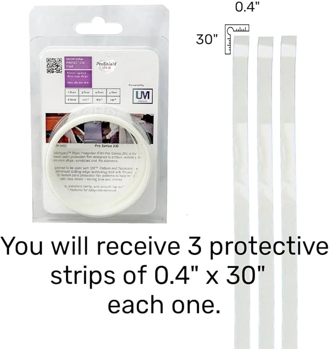 3M-3 Door Edge, Paint Protection Film, Car Door Scotch Guard, PPF Precut, Universal Fit Cars, PPF, Door Protector, Upromax Clear Self-Healing Anti Scratch Guard