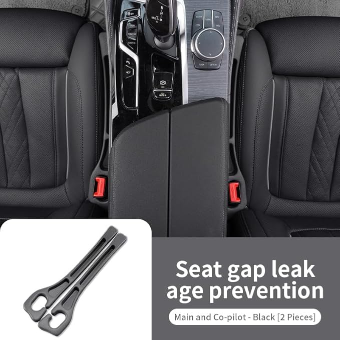 Mtverver Car Seat Gap Filler Organizer Universal Fit Car SUV Truck Console Side Plug Strip Stopping Phone Key from Falling, Pack of 2 Black (Black)