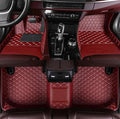 Custom Leather Car Mats, Vehicle-Specific Fit All-Weather Floor Mats, 100% Waterproof Anti-Slip Durable Protection for SUV Truck Sedan, Precision Tailored Protection (Red Wine)