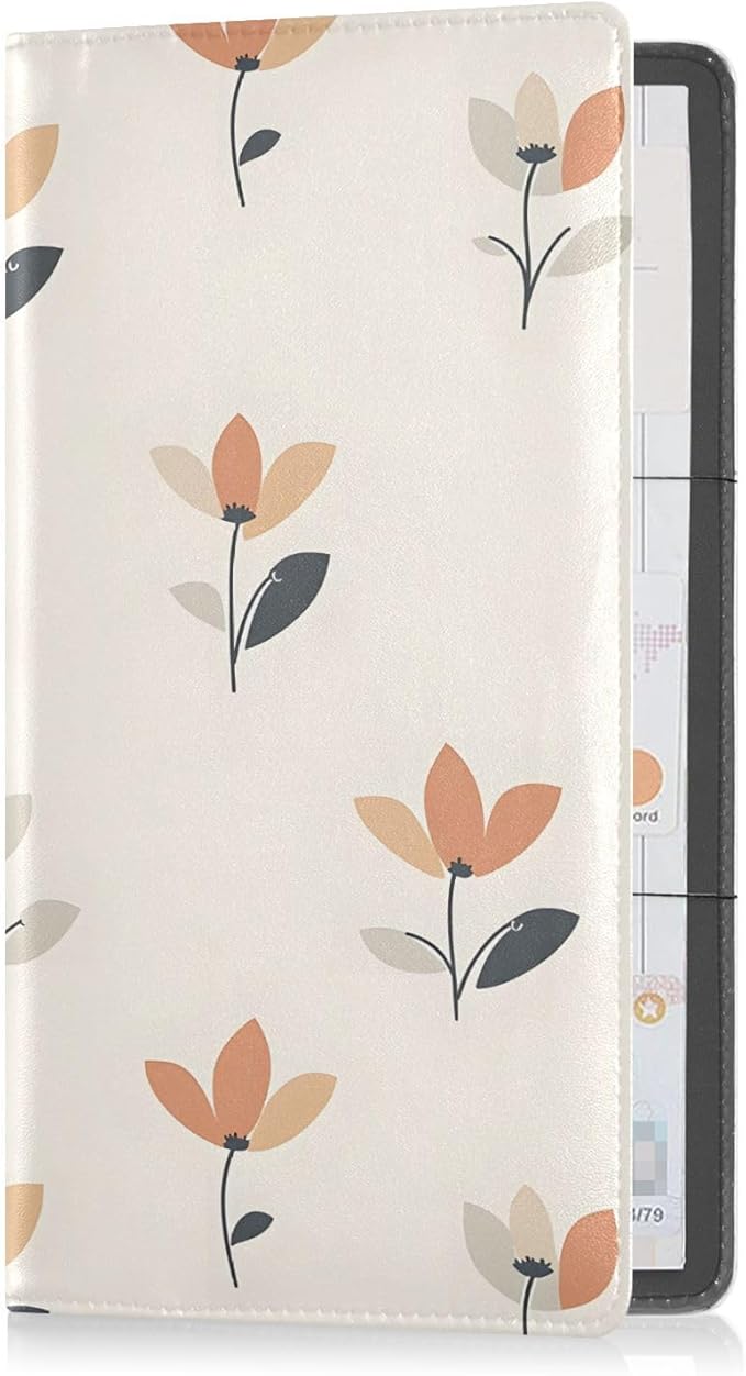 Simple Flowers Floral Car Registration and Insurance Card Holder Vehicle Glove Box Car Organizer Driver License Documents Holder Waller Case Organizers