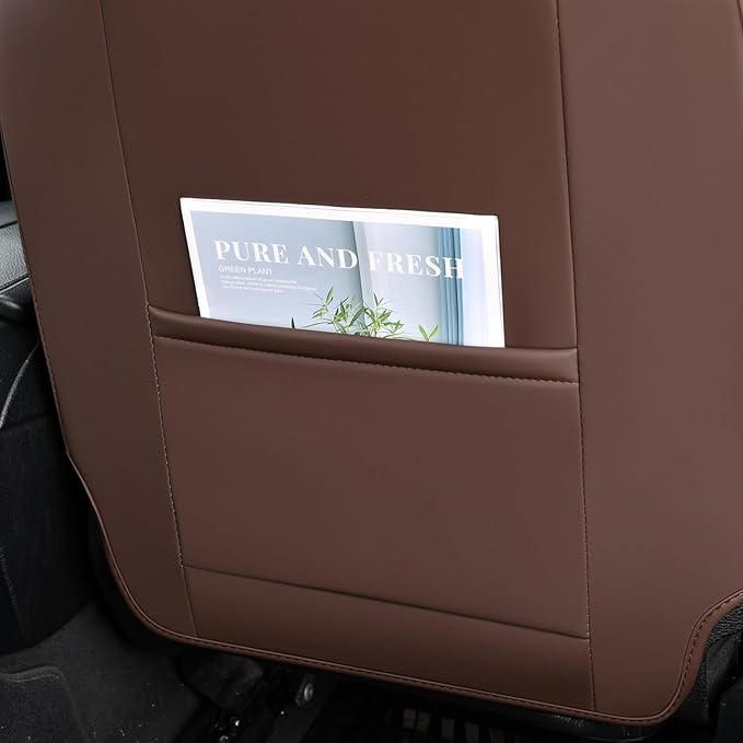 FLORICH Car Seat Covers, Dark&Brown Leather Car Seat Covers Front Seats, Premium Leatherette Car Seat Cushion for Cars, Automotive Seat Protectors Universal Fit for Most Sedans Cars SUV Trucks