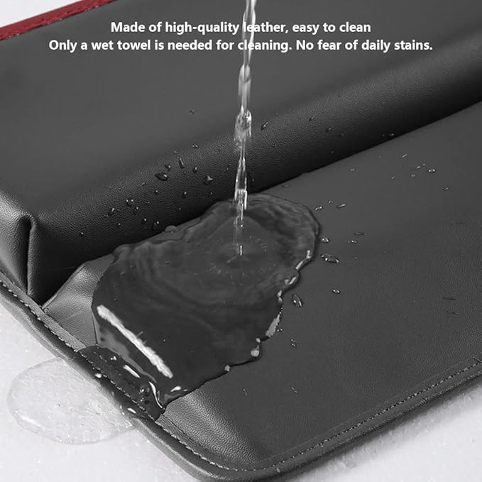 LEIWOOR Car Seat Gap Filler Organizer，Multifunctional PU Leather Console Side Pocket Organizer for Cellphones,Cards,Wallets,Keys (Black)