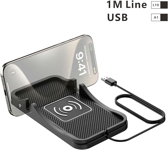 Wireless Car Charger for Ram 1500 2013-2026, Charging Station 2-in-1, Wireless Charging Stand Phone, Magnetic Wireless Charger,1M-USB
