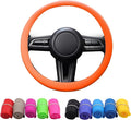 Non-Slip Steering Wheel Protector, Orange, Silicone, Soft, Slip-Resistant Steering Wheel Cover (Or)