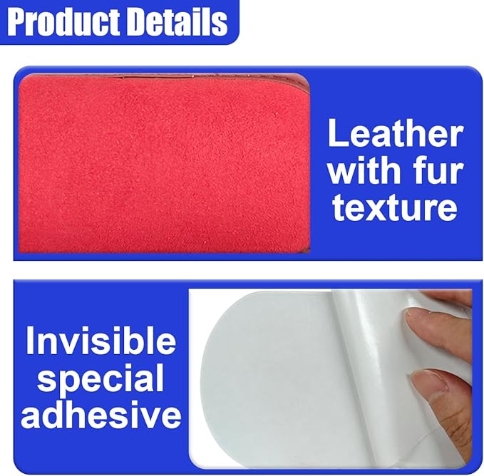 Car Door Armrest Pads, Soft Leather Memory Foam Car Center Console Pillow with Strong Adhesive, Universal Comfortable Auto Arm Rest Cushion Accessories for Elbow and Knee Support(Red)