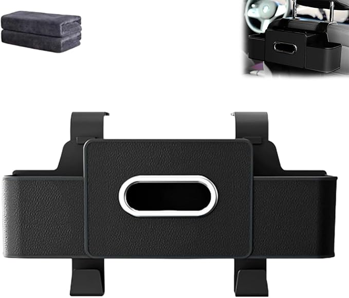 Car Organizers And Storage Box Behind Seat, Multifunctional Car Seat Back Storage Box, Large Capacity Backseat Hanging Organizer With Cup Holder & Hooks, For Road Trips & Daily Driving (Black)