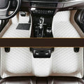 Custom Making Car Floor Mats for 90% Car Model Luxury Leather All Weather Waterproof Anti-Skid Full Coverage Liners (White)