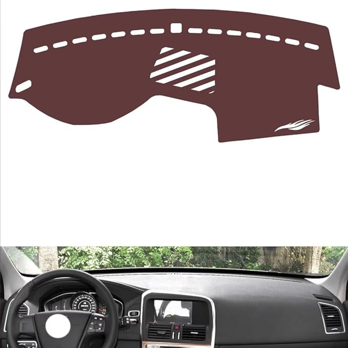 Leather Dashboard Cover Compatible with Volvo XC60（Speaker、No Warning Light） 2011-2017，Dash Cover, Non-Slip Dash Cover, Dash mat Dashboard Cover, Interior Dash Covers